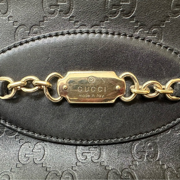 Gucci Leather Guccisima Black Handbag double shoulder strap - Picture 9 of 9